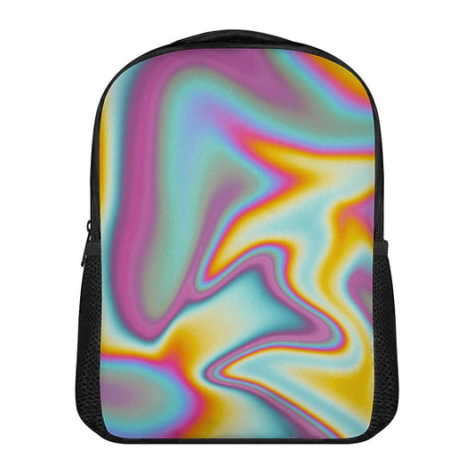 Liquid Holographic Trippy Print Casual Backpack