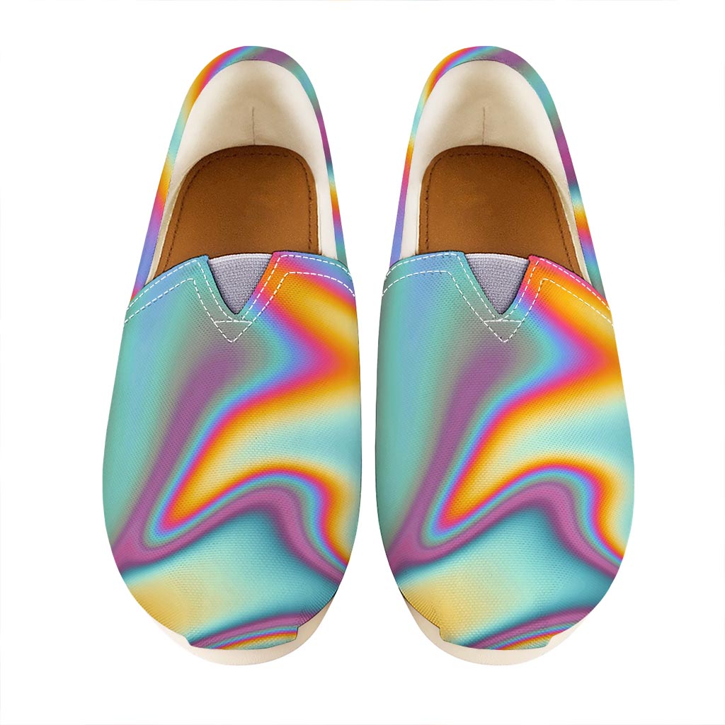 Liquid Holographic Trippy Print Casual Shoes