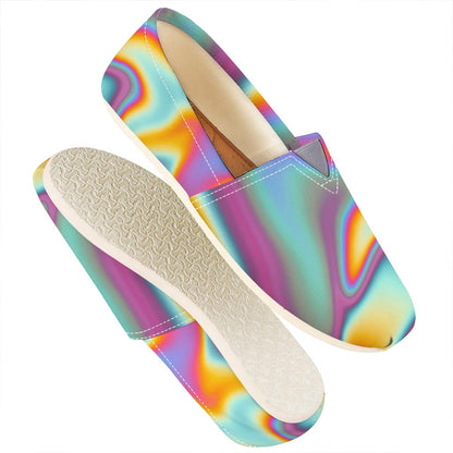 Liquid Holographic Trippy Print Casual Shoes