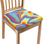 Liquid Holographic Trippy Print Chair Cushion Cover