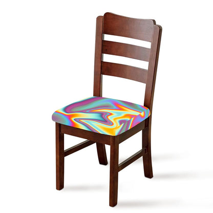 Liquid Holographic Trippy Print Chair Cushion Cover