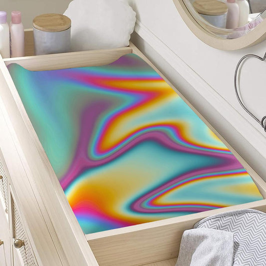 Liquid Holographic Trippy Print Changing Pad Cover