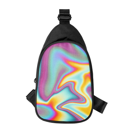Liquid Holographic Trippy Print Chest Bag