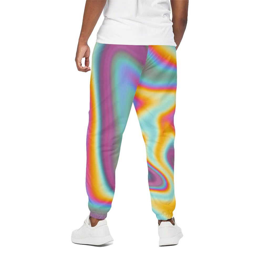 Liquid Holographic Trippy Print Cotton Pants
