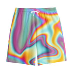 Liquid Holographic Trippy Print Cotton Shorts