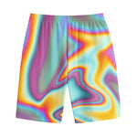 Liquid Holographic Trippy Print Cotton Shorts