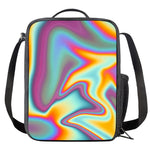 Liquid Holographic Trippy Print Crossbody Lunch Bag