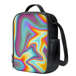 Liquid Holographic Trippy Print Crossbody Lunch Bag