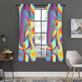 Liquid Holographic Trippy Print Grommet Curtain Panels