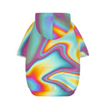 Liquid Holographic Trippy Print Dog Zip Up Hoodie
