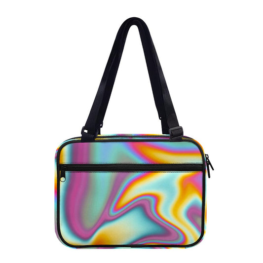 Liquid Holographic Trippy Print Double Strap Bible Bag