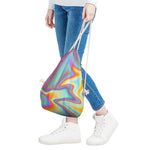 Liquid Holographic Trippy Print Drawstring Bag