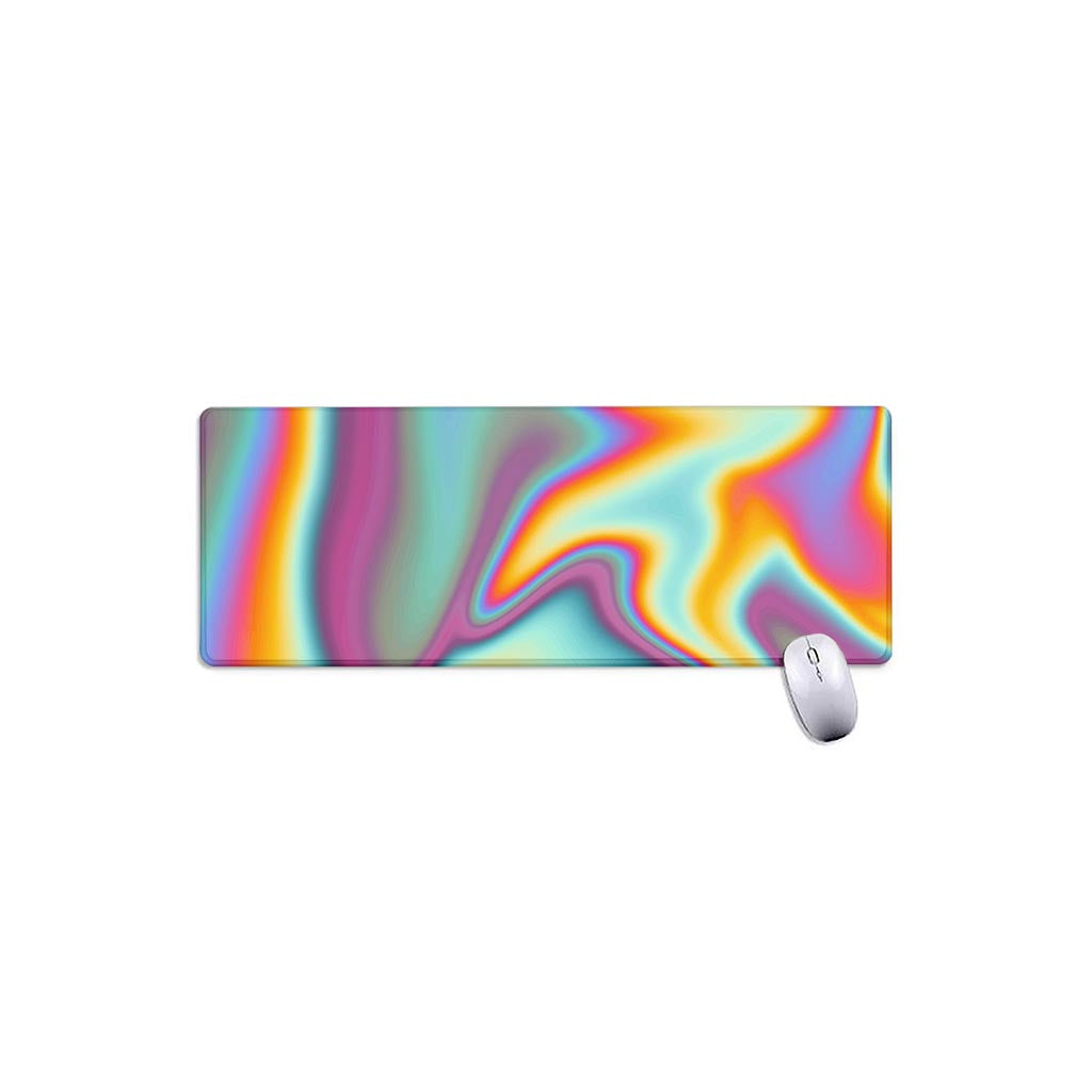 Liquid Holographic Trippy Print Extended Mouse Pad