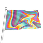 Liquid Holographic Trippy Print Flag