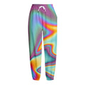 Liquid Holographic Trippy Print Fleece Lined Knit Pants