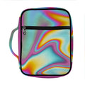 Liquid Holographic Trippy Print Front Pocket Bible Bag