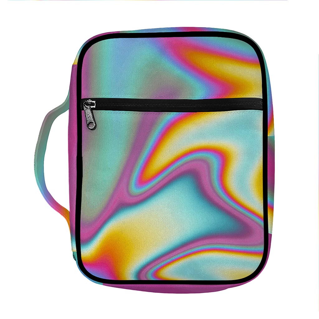 Liquid Holographic Trippy Print Front Pocket Bible Bag