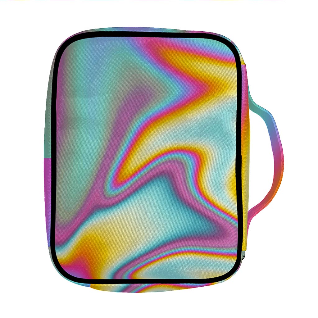 Liquid Holographic Trippy Print Front Pocket Bible Bag