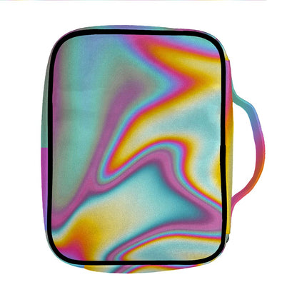 Liquid Holographic Trippy Print Front Pocket Bible Bag
