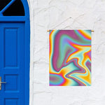 Liquid Holographic Trippy Print Garden Flag