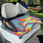 Liquid Holographic Trippy Print Golf Cart Seat Cover