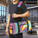 Liquid Holographic Trippy Print Gym Bag