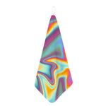 Liquid Holographic Trippy Print Hand Towel