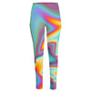 Liquid Holographic Trippy Print High-Waisted Pocket Leggings