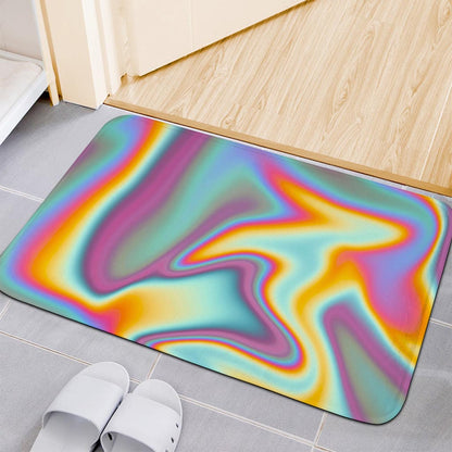 Liquid Holographic Trippy Print Indoor Door Mat