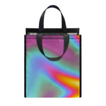 Liquid Holographic Trippy Print Insulated Lunch Tote