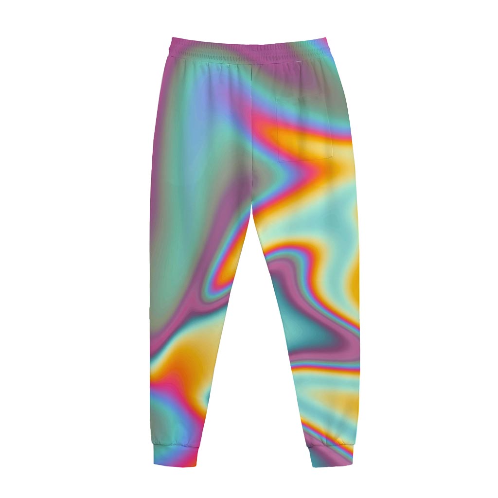 Liquid Holographic Trippy Print Jogger Pants