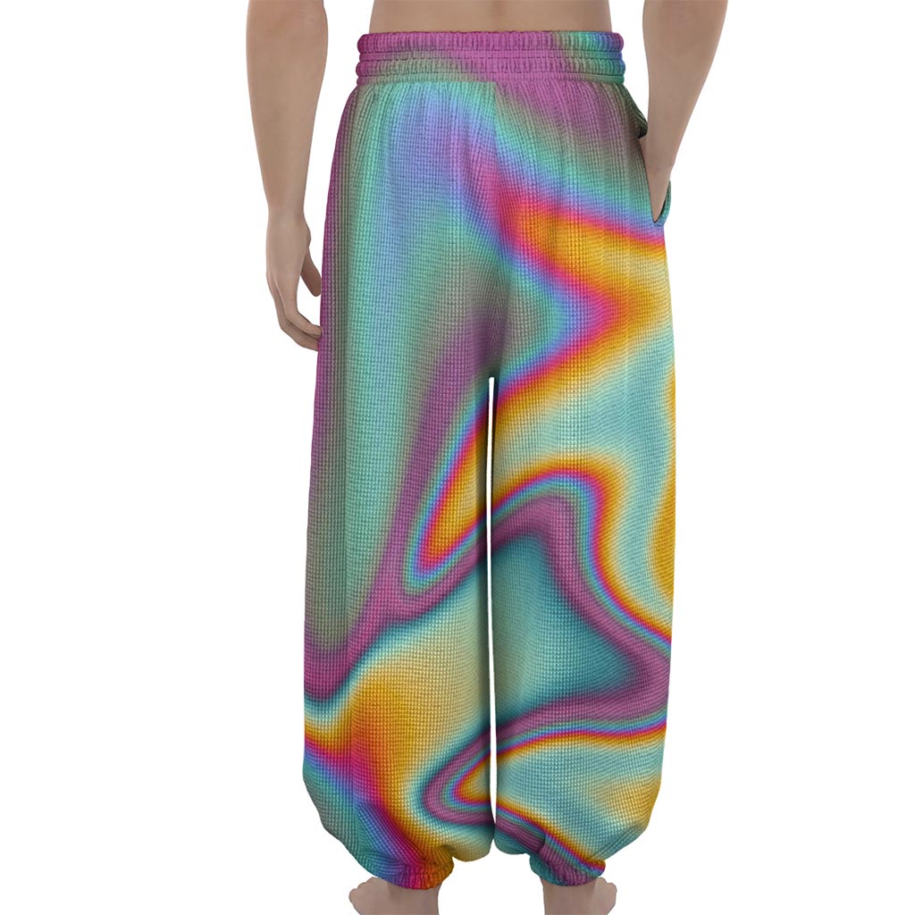Liquid Holographic Trippy Print Lantern Pants