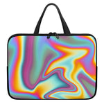 Liquid Holographic Trippy Print Laptop Sleeve With Handle