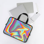 Liquid Holographic Trippy Print Laptop Sleeve With Handle