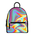 Liquid Holographic Trippy Print Leather Backpack