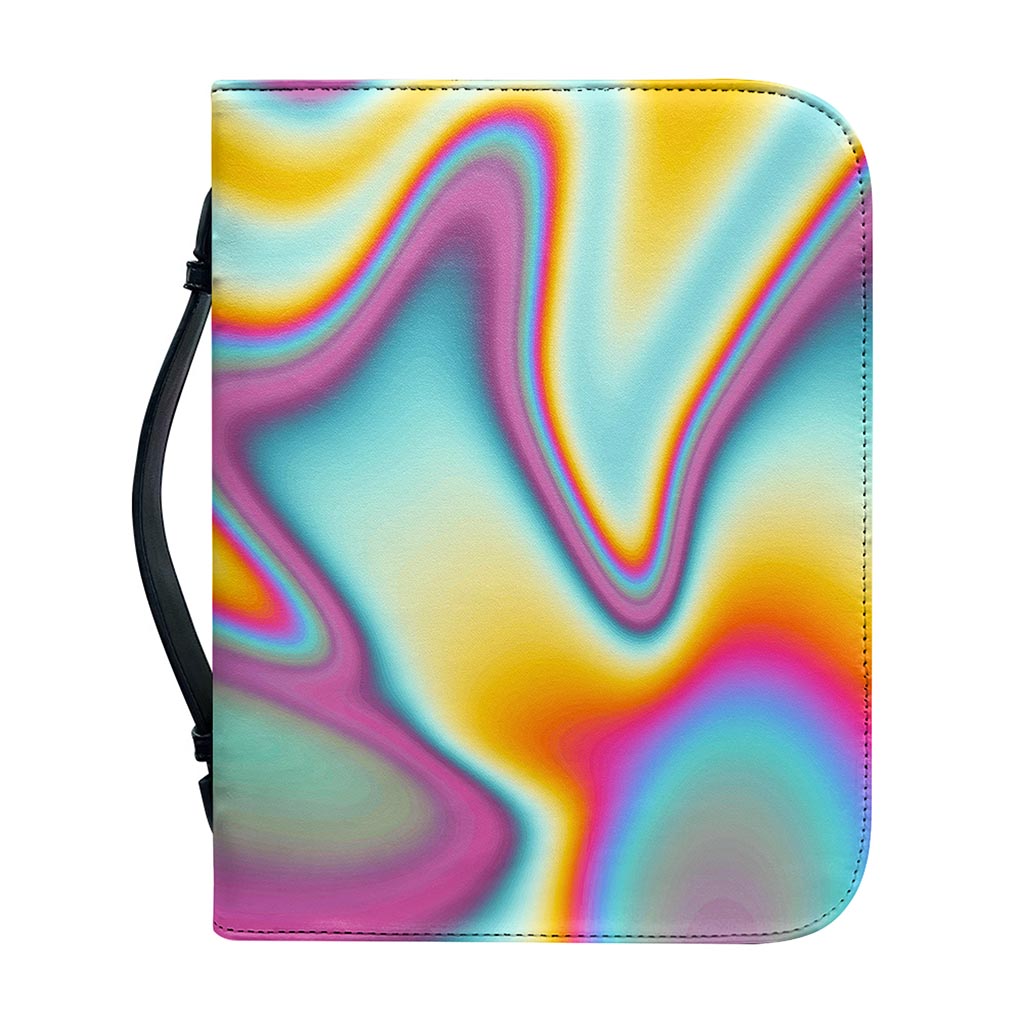 Liquid Holographic Trippy Print Leather Bible Cover