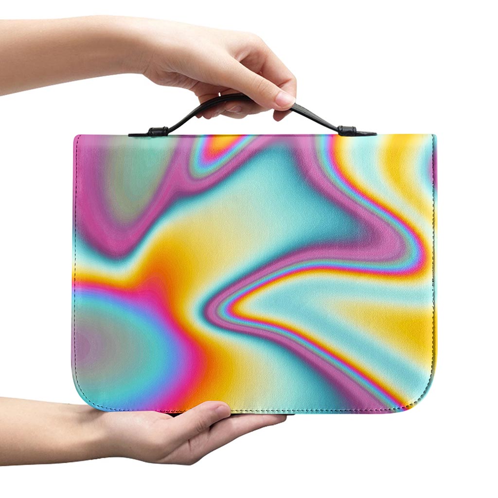 Liquid Holographic Trippy Print Leather Bible Cover