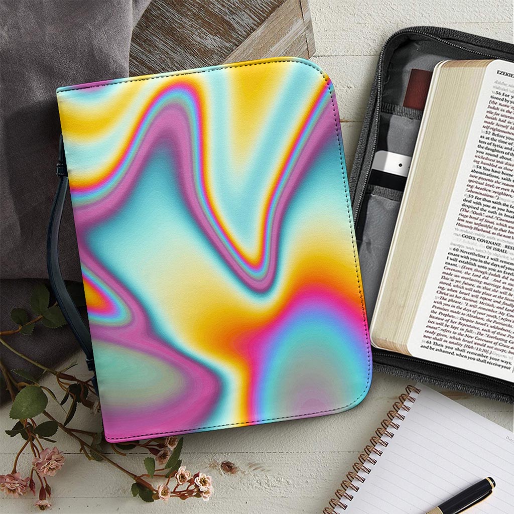 Liquid Holographic Trippy Print Leather Bible Cover