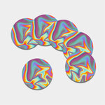 Liquid Holographic Trippy Print Leather Coaster Set