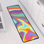 Liquid Holographic Trippy Print Long Kitchen Mat