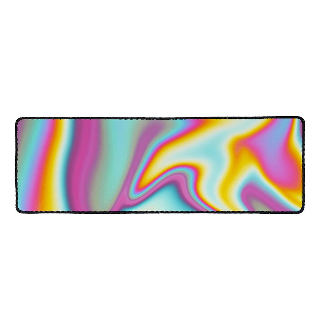 Liquid Holographic Trippy Print Long Kitchen Mat