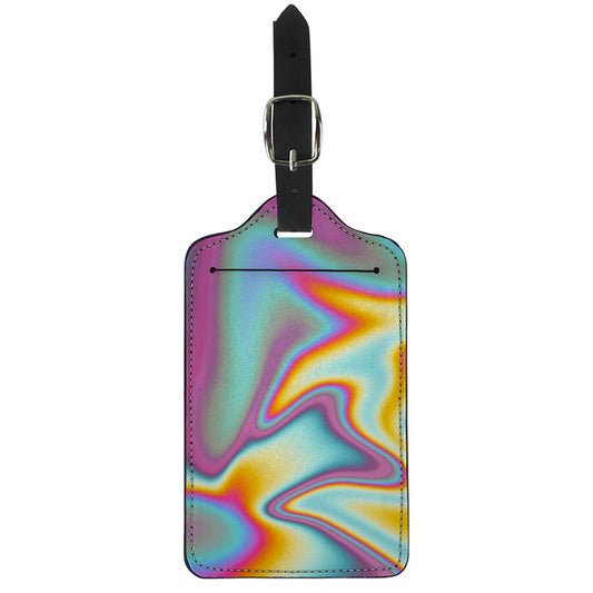 Liquid Holographic Trippy Print Luggage Tag