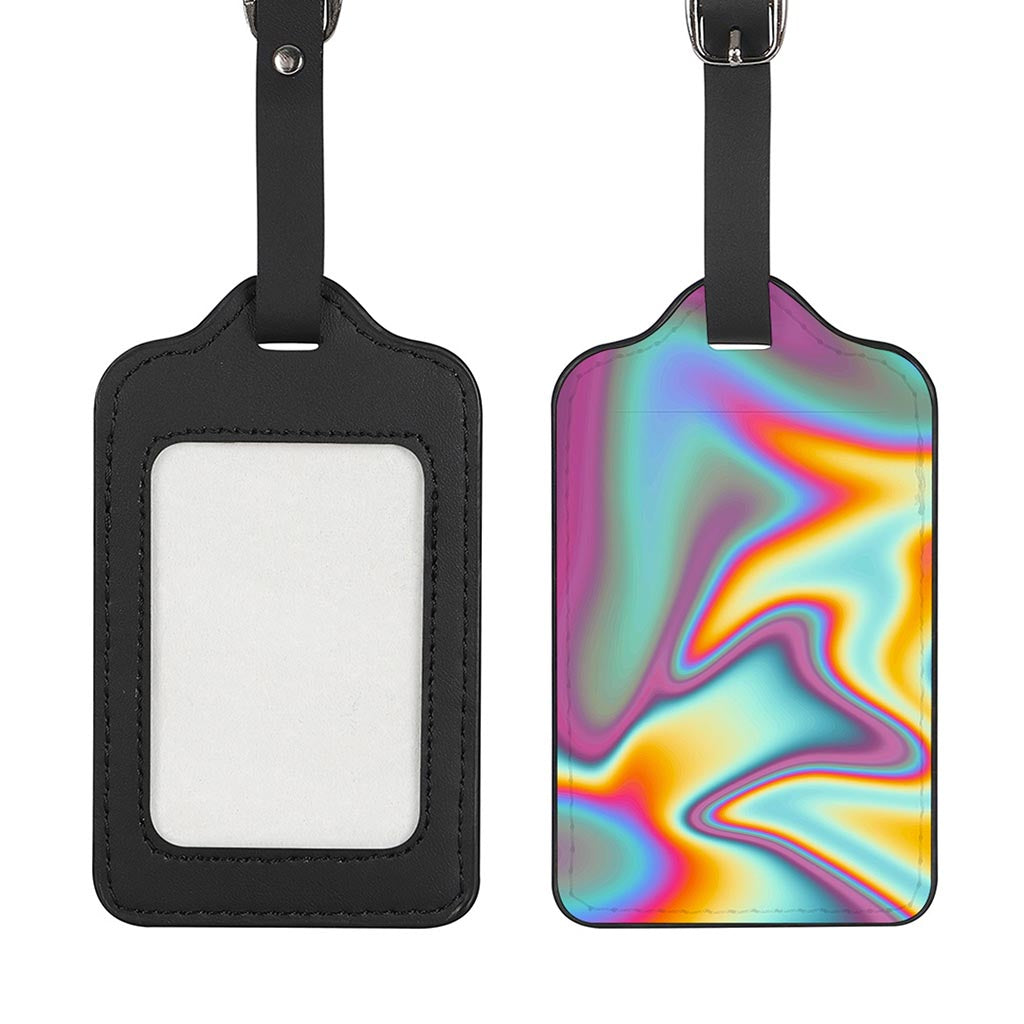 Liquid Holographic Trippy Print Luggage Tag