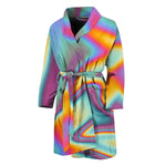Liquid Holographic Trippy Print Men's Bathrobe