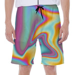 Liquid Holographic Trippy Print Men's Beach Shorts