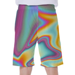 Liquid Holographic Trippy Print Men's Beach Shorts