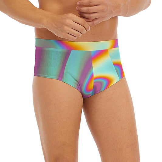 Liquid Holographic Trippy Print Men's Briefs