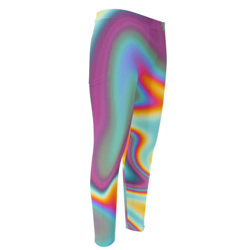 Liquid Holographic Trippy Print Men's Compression Pants