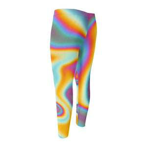 Liquid Holographic Trippy Print Men's Compression Pants