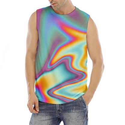 Liquid Holographic Trippy Print Men's Fitness Tank Top